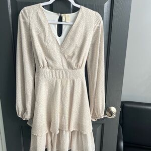 Japna Leopard print dress, bow in the back medium white/cream